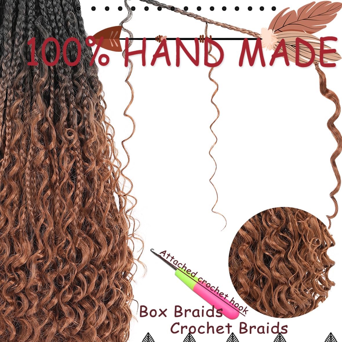 Beverlee 18in braids curly ends add texture and boho flair.