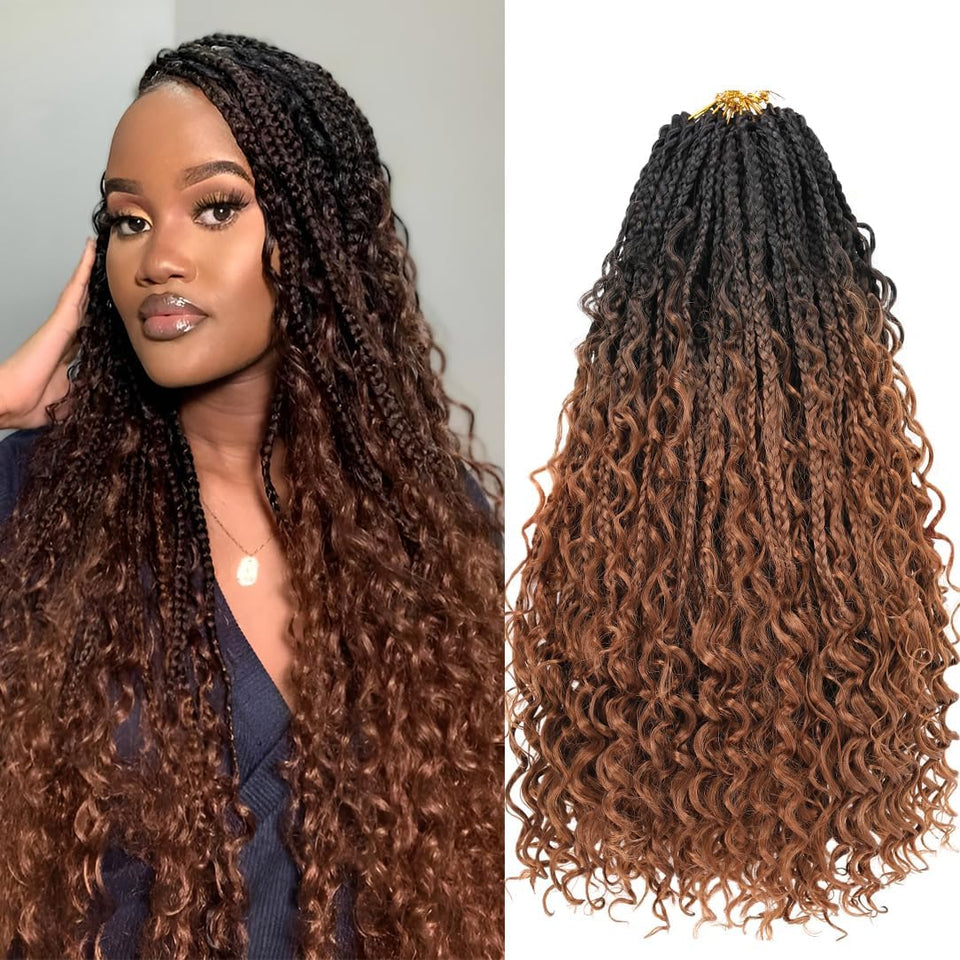 Beverlee boho box braids 18in pack offers natural look and quick styling.