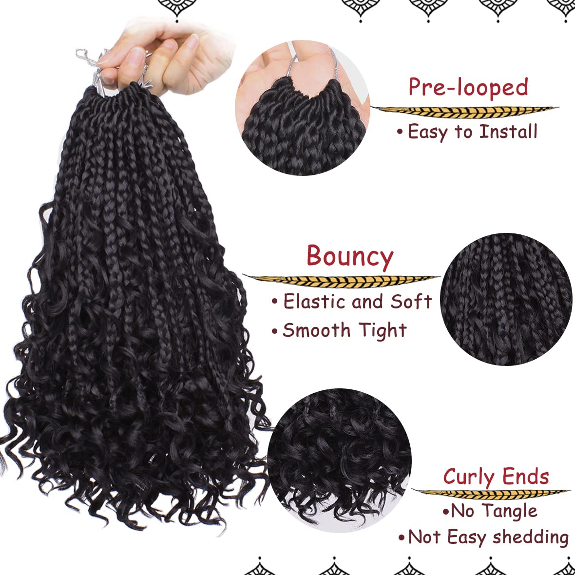 Beverlee boho braids with curly ends for textured style