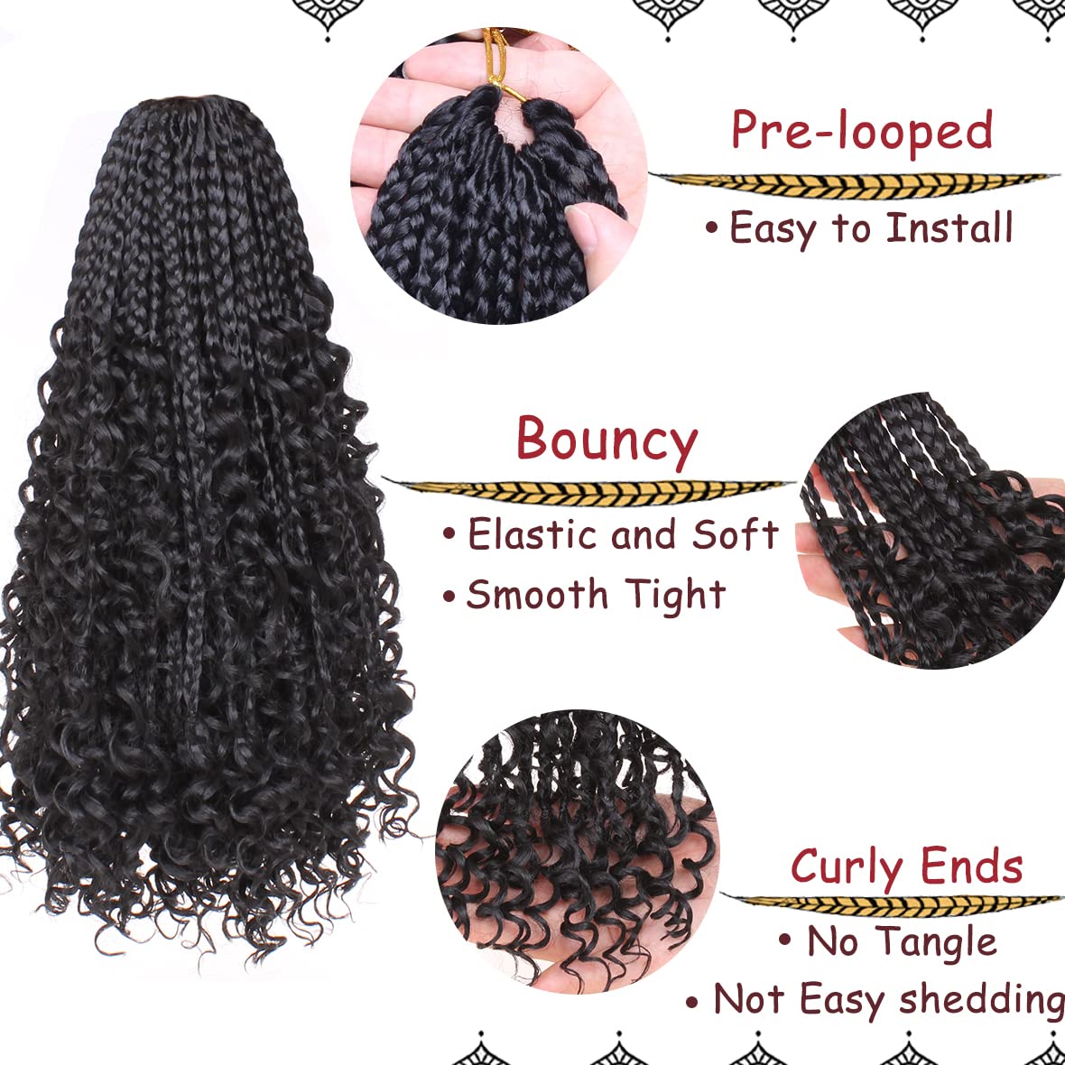 Beverlee curly ends detail adds bohemian texture for versatile wear.