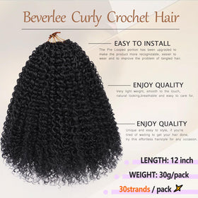 Beverlee kinky crochet hair 12 inch wavy texture for versatile styling.