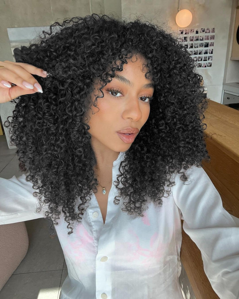 Beverlee Kinky Crochet Hair close-up curls for soft texture and natural bounce.