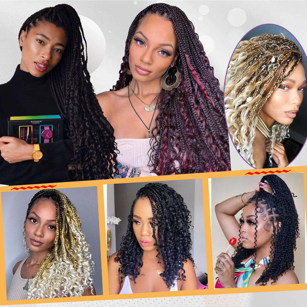Beverlee soft and smooth box braids for tangle-free styling.