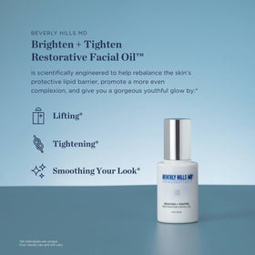 Beverly Hills MD Brighten + Tighten oil dropper enables precise daily use