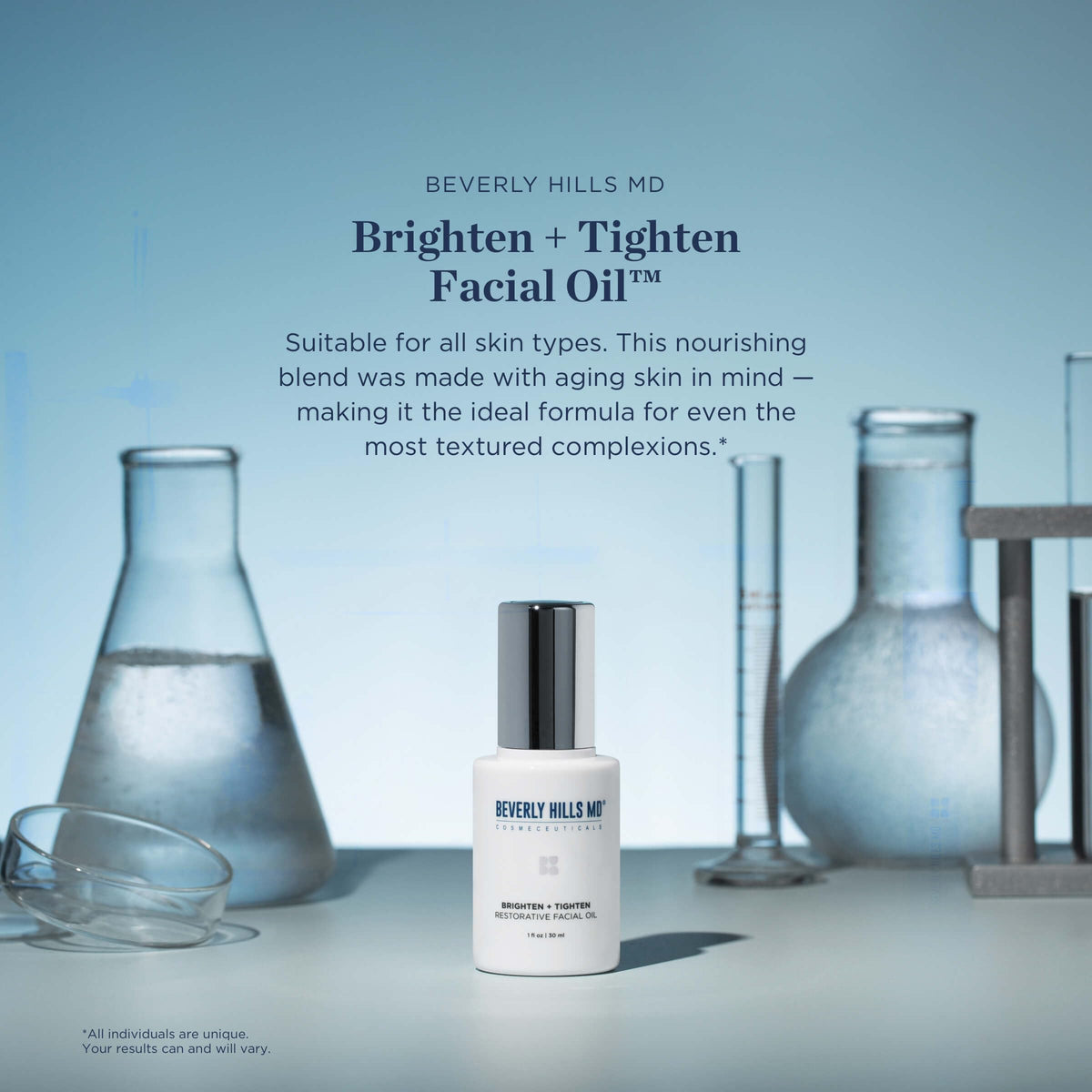 Beverly Hills MD Brighten + Tighten skin glow close-up