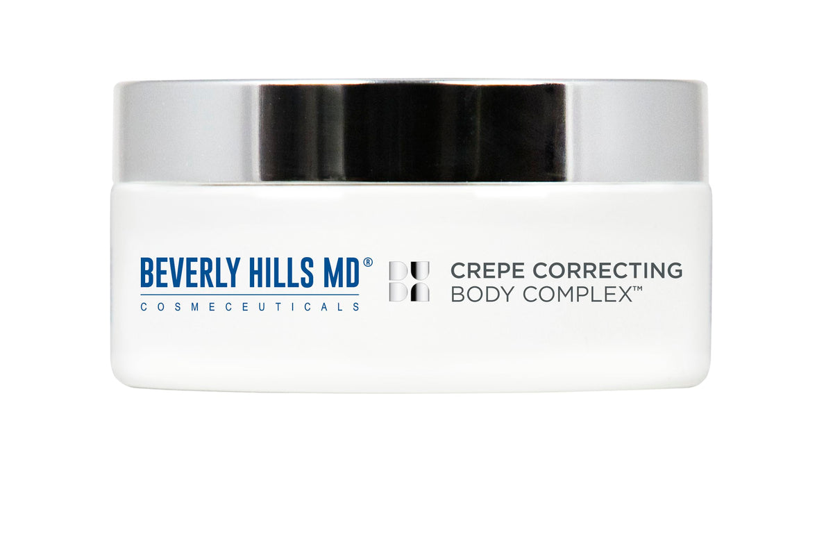 Beverly Hills MD Crepe Correcting Body Complex bottle showing rich hydration for crepe-like skin