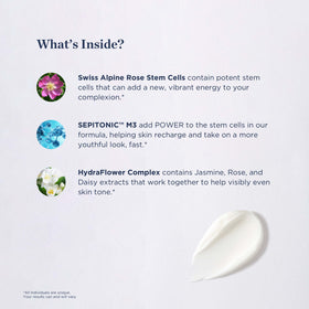 Beverly Hills MD jar close-up highlighting Swiss Alpine Rose Stem Cells and Hyaluronic Acid