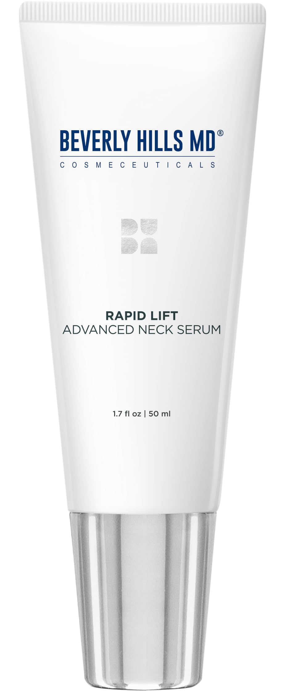 Beverly Hills MD Rapid-Lift neck serum bottle close-up for firmer neck skin