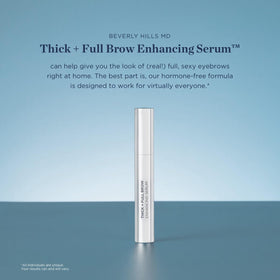Beverly Hills MD Brow Serum applicator close-up showing precise root-to-brow application for sparse areas.