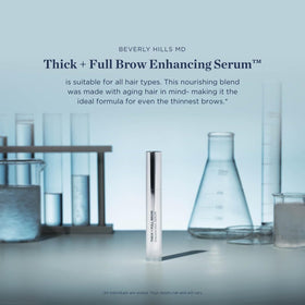 Beverly Hills MD Brow Serum daily-use routine on a vanity for easy inclusion.