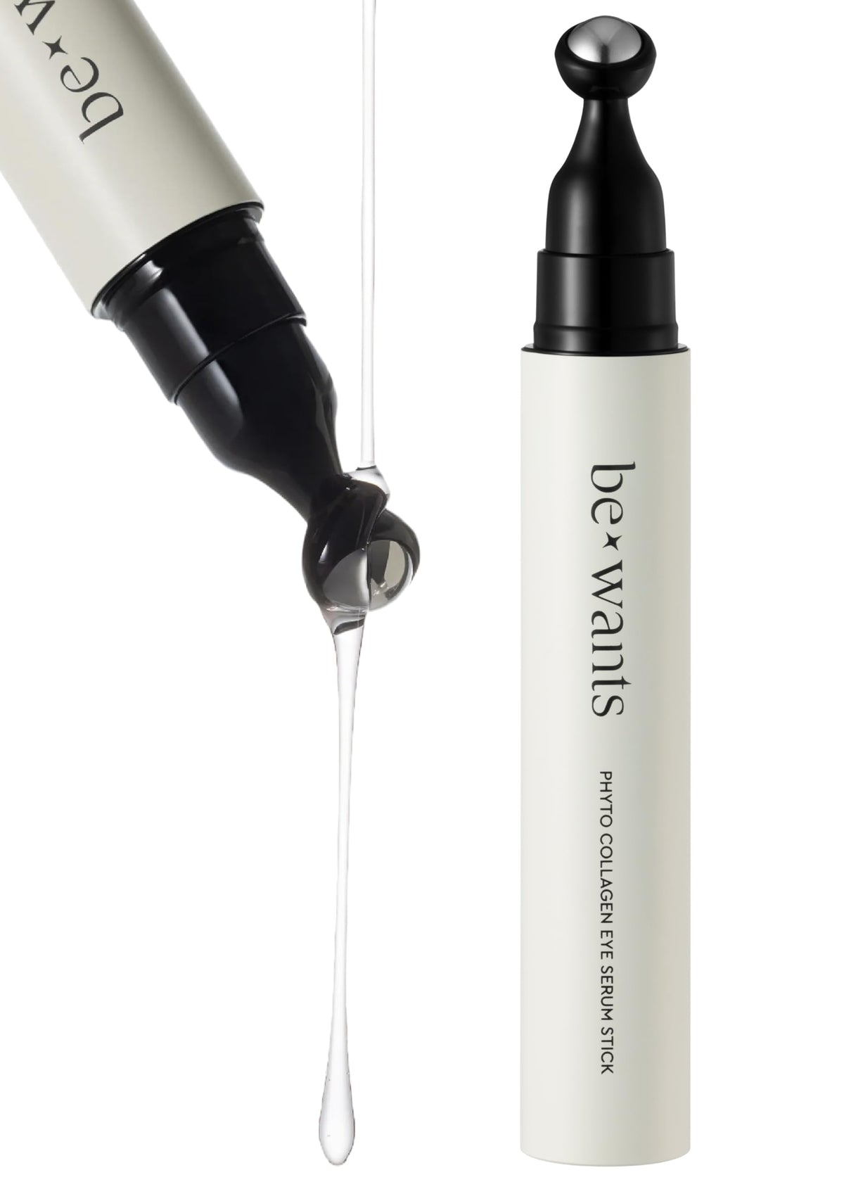 BE+WANTS instant eye bag remover with cooling tip for refreshed under-eye skin.