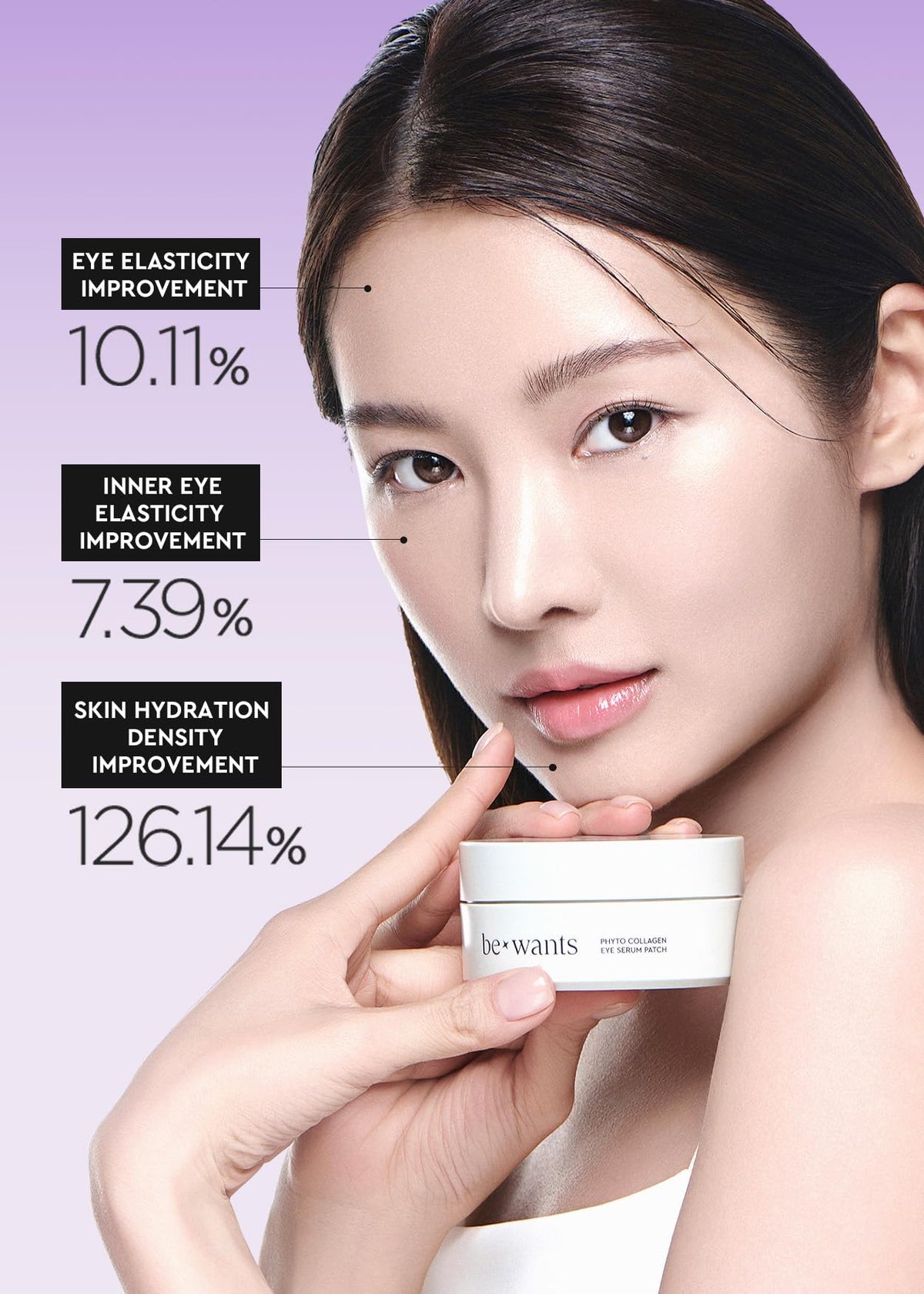 BE+WANTS hydrogel patches offer a cooling feel and hydration under the eyes.