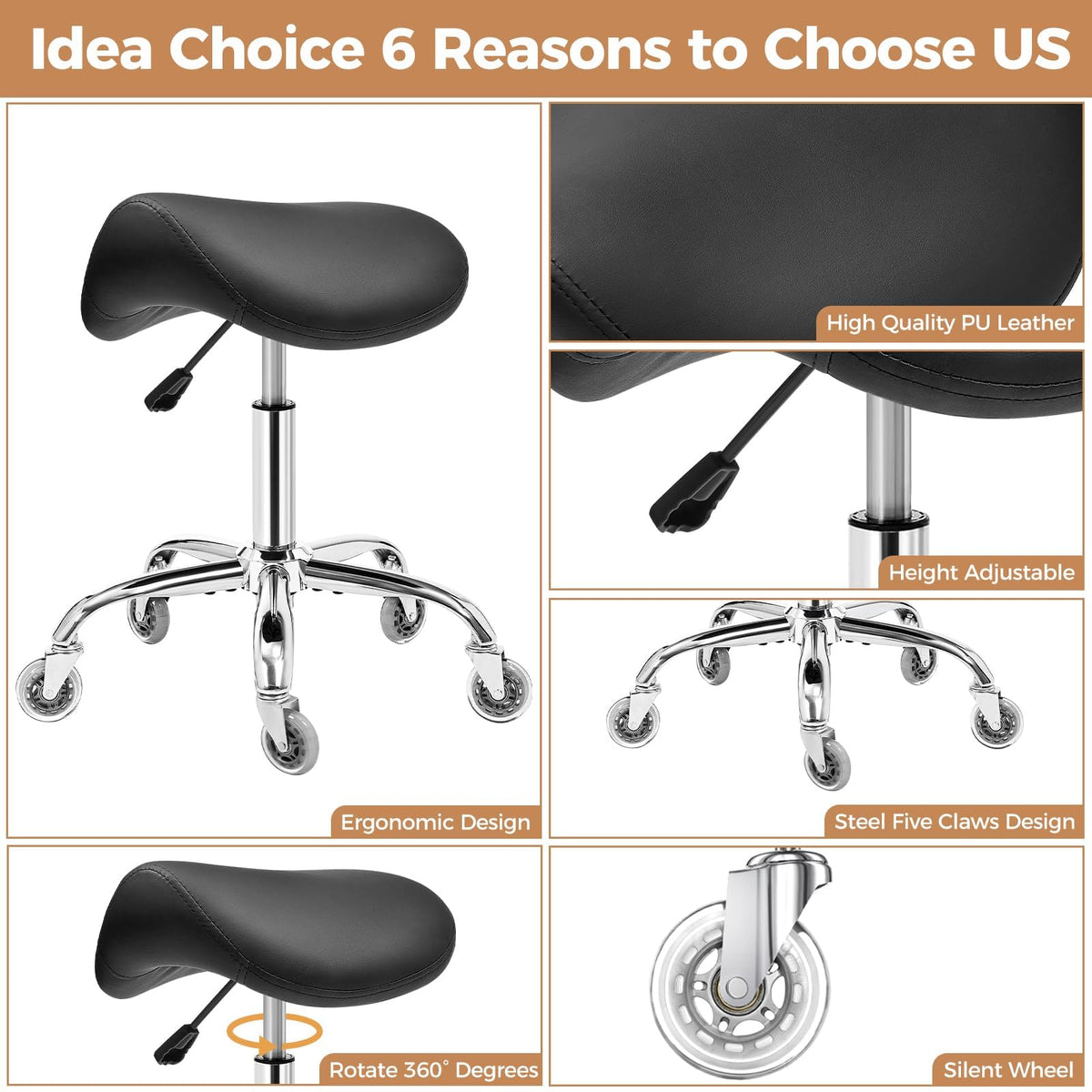 BEWISHOME quick assembly guide for saddle stool