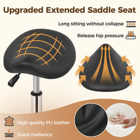 BEWISHOME saddle stool padded seat close-up with thick foam support