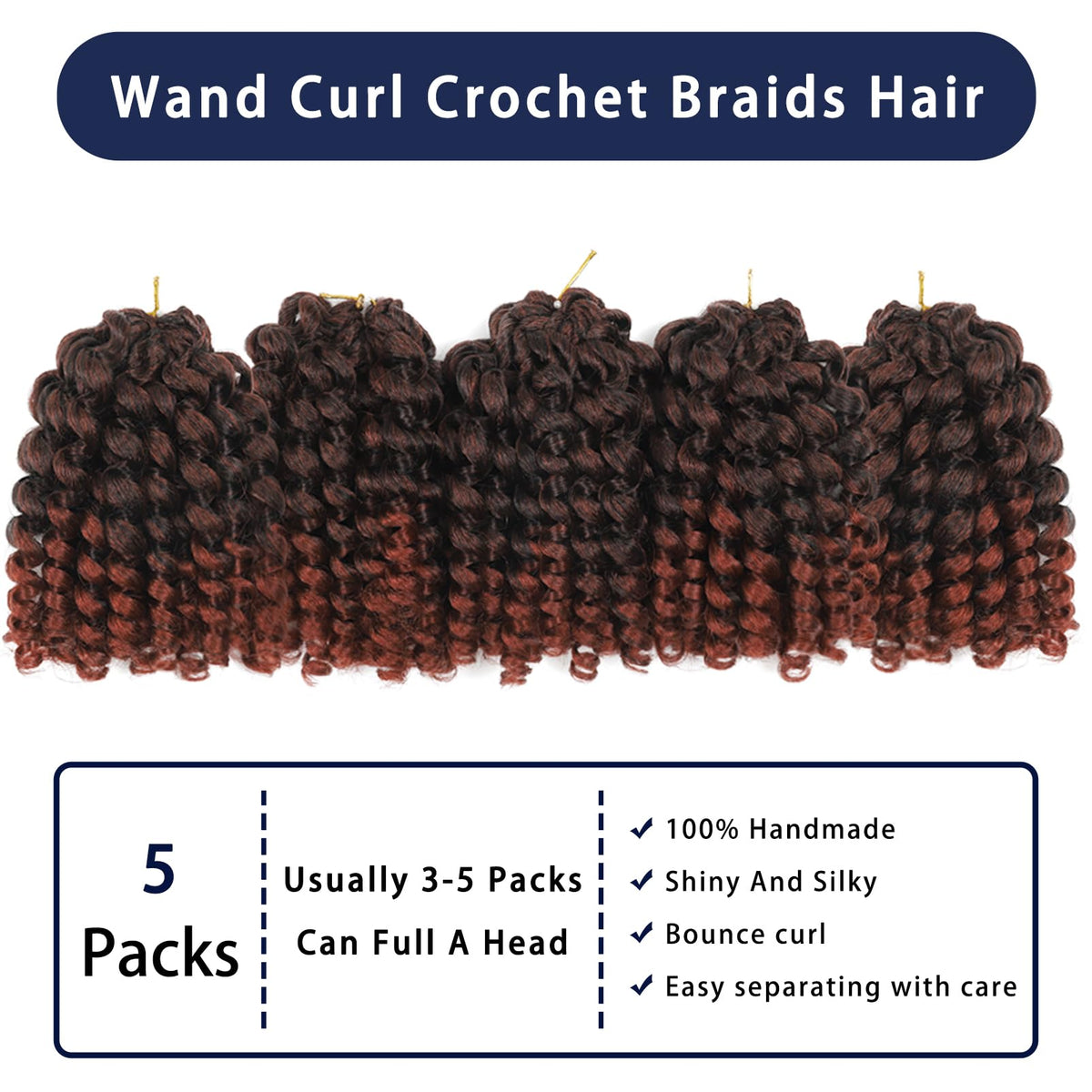 BEXIUKAKA jamaican wand curl braids give shoulder-length volume.
