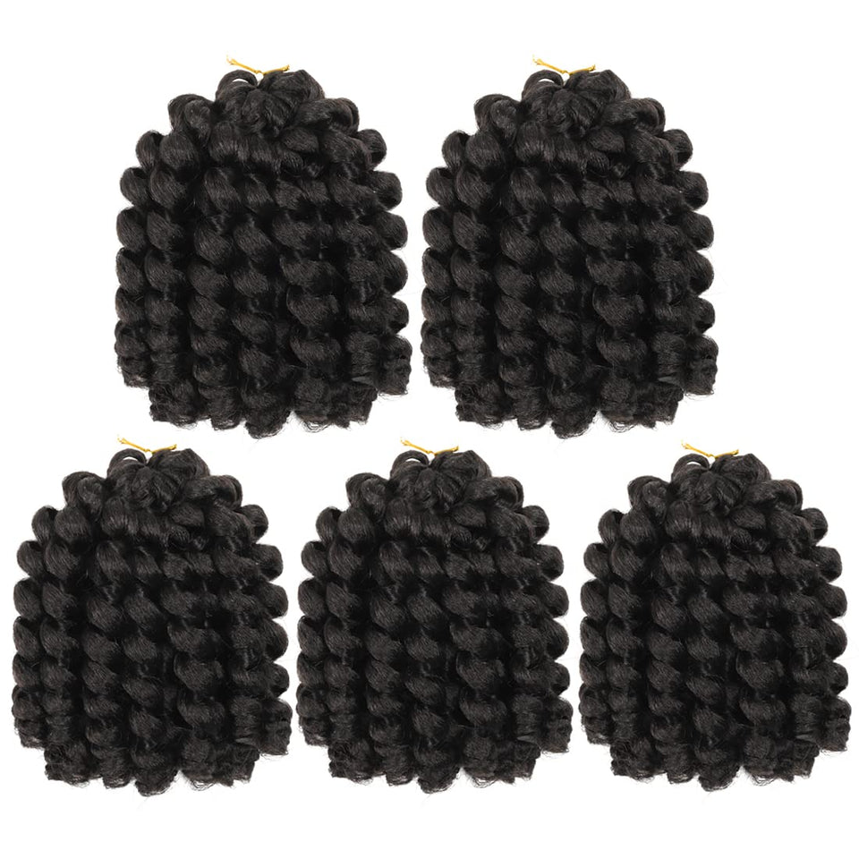 BEXIUKAKA Jamaican wand curl crochet braids 8 inch for natural shoulder-length bounce.