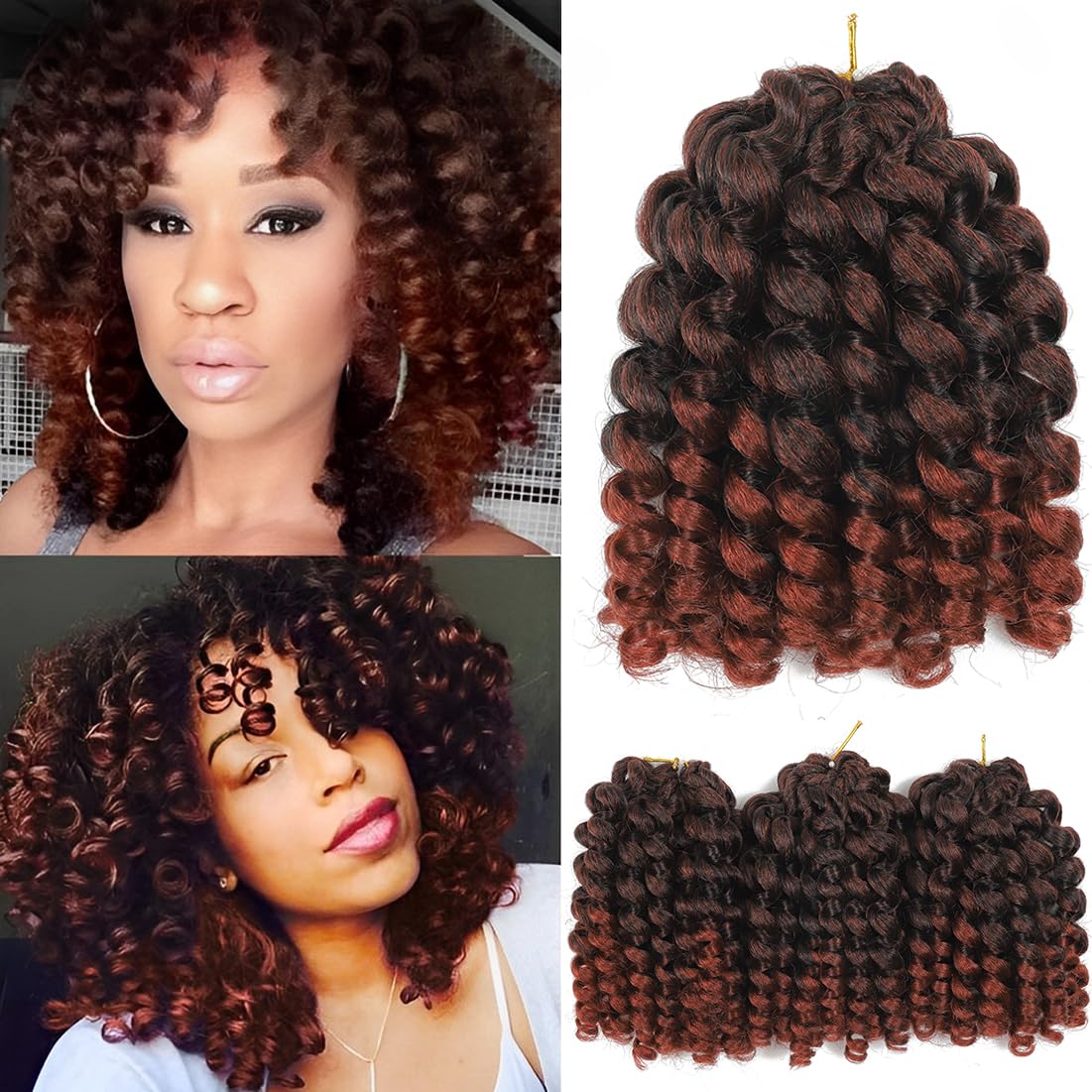 BEXIUKAKA wand curl crochet braids in ombre for everyday wear.