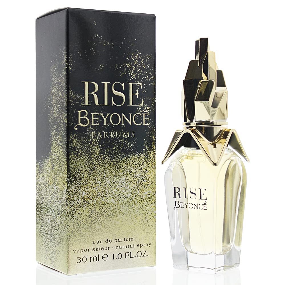 Beyoncé Rise bottle closeup highlights premium packaging for gifting or personal treat