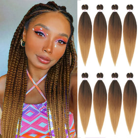 Beyond Beauty pre-stretched braiding hair in 1B-27 ombre for quick, salon-like twists