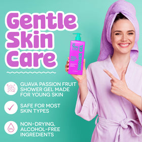 BeYoutiful kids-teens body wash bottle with tropical scent for daily freshness.