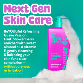BeYoutiful moisture-rich shower formula with nourishing oils for soft skin.