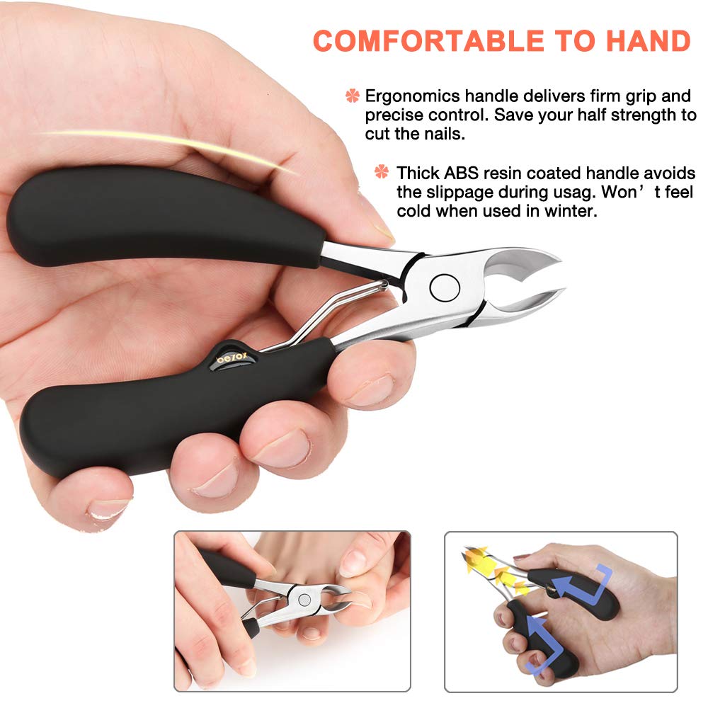 BEZOX thick-nail clippers wide-jaw in action for tough nails.
