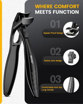 BEZOX textured long handle provides a secure non-slip grip