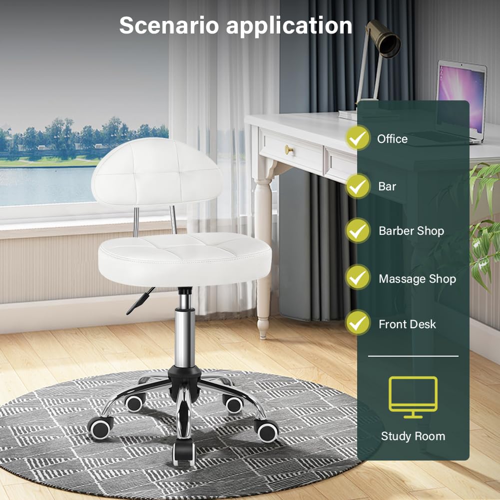 BFTOU height-adjustable rolling stool adapts to different task heights.