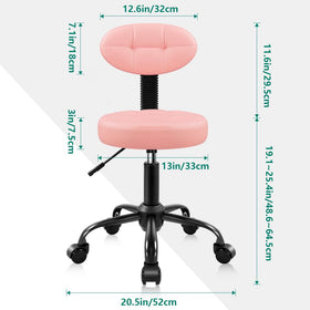 BFTOU adjustable pink stool height from 19.1 to 25.4 inches.