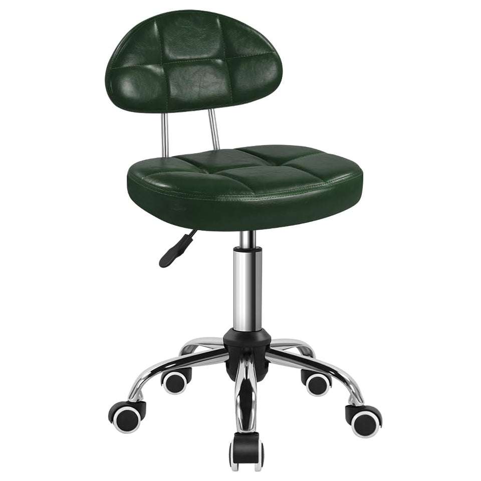 BFTOU square minimalist stool with backrest in green for ergonomic support