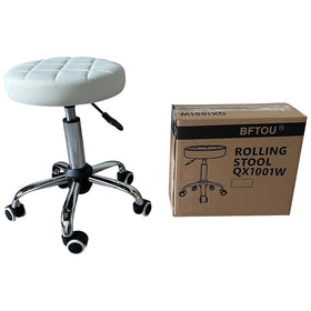 BFTOU White Classic Swivel Stool 360-degree swivel enables flexible positioning.