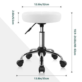 BFTOU White Classic Swivel Stool height-adjustable seat supports varied tasks.
