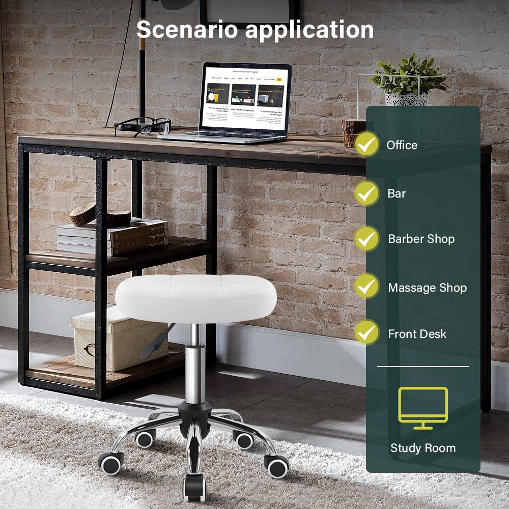 BFTOU White PU cross-stitched surface is durable and easy to clean, ideal for busy spaces.