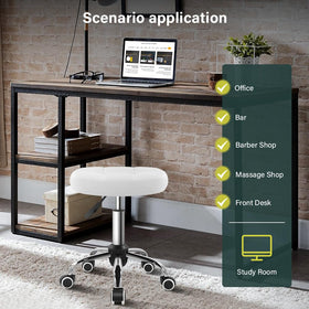BFTOU White PU cross-stitched surface is durable and easy to clean, ideal for busy spaces.