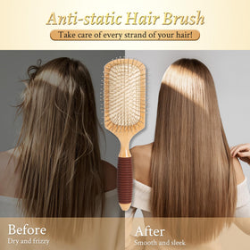 BFWood paddle brush round massage tips soothe the scalp.