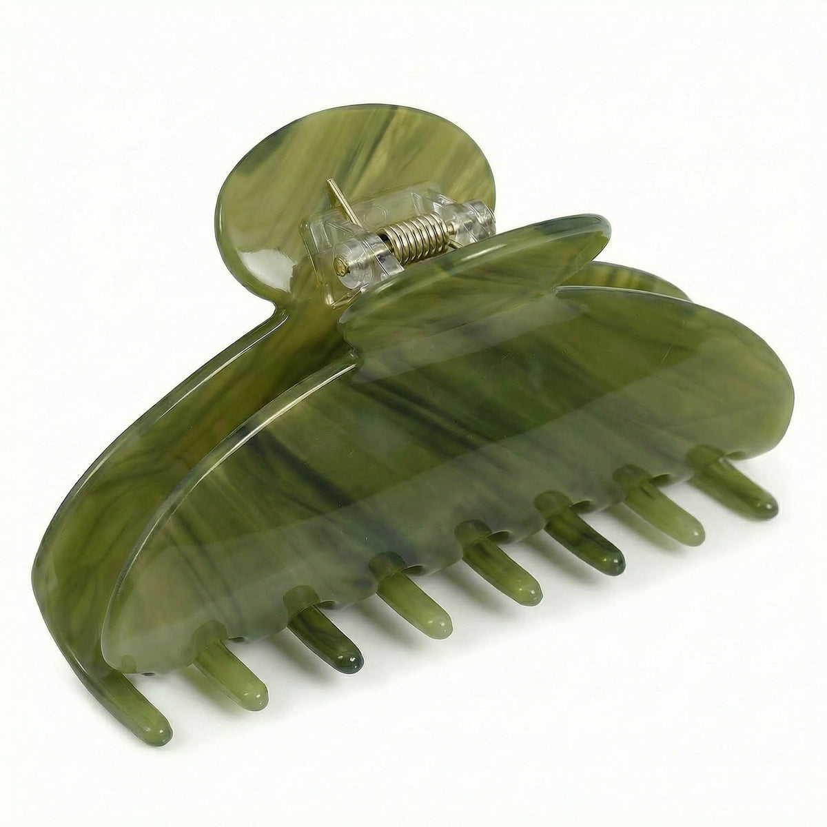 Bgffuy green glossy acetate clip for secure all-day hair hold.
