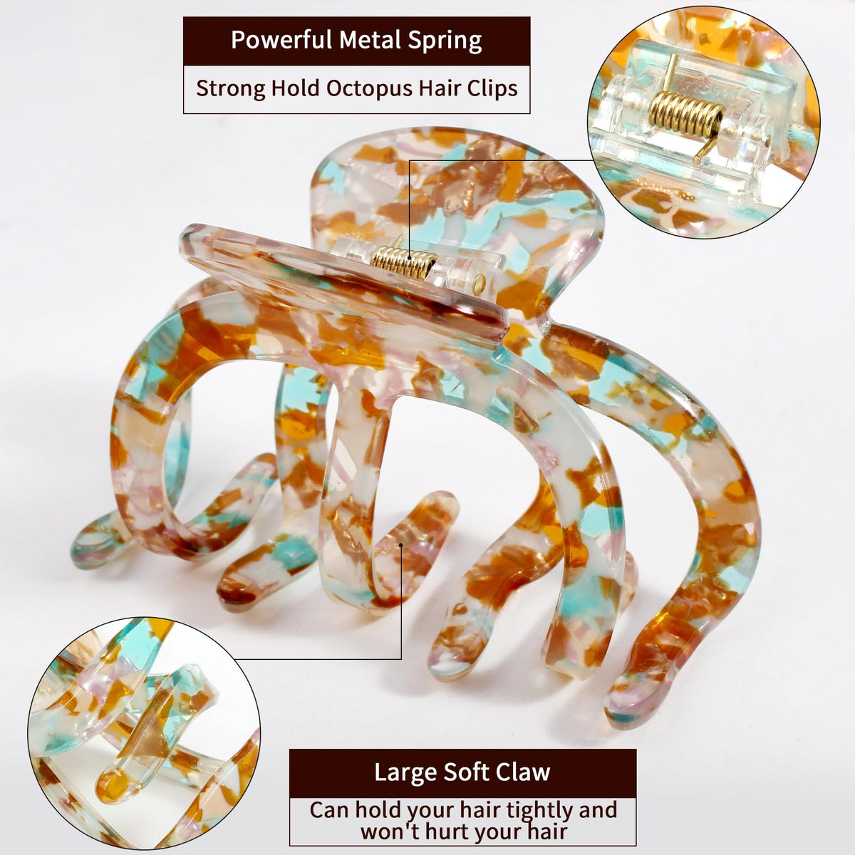 Bgffuy octopus clip in multicolor pack adds chic style and reliable hold.