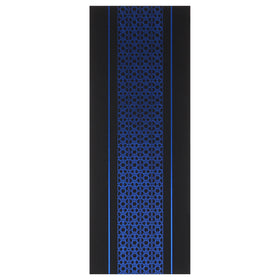 Double Bleu bottle on shelf emphasizes bold, contemporary vibe.