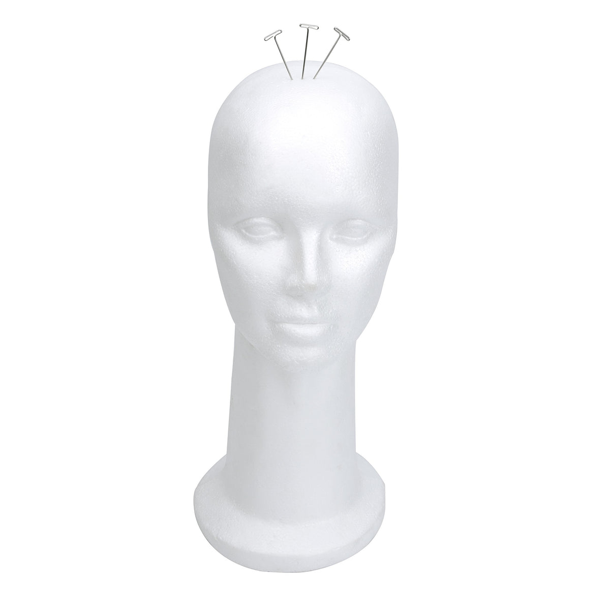 BH Beauty display-ready foam head with wig box clamp compatibility