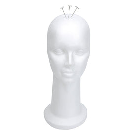 BH Beauty display-ready foam head with wig box clamp compatibility
