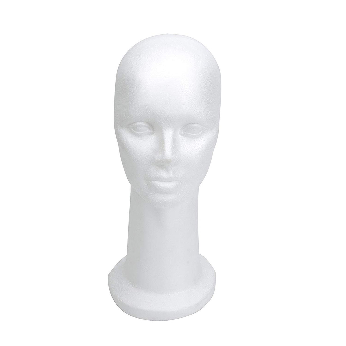 BH Beauty 15-inch foam mannequin head front view for wig styling and display