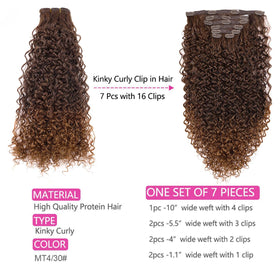 BHF kinky curly clip-in extensions feature durable metal clips for secure reuse.