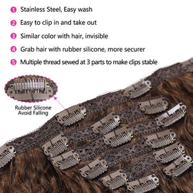 BHF 26-inch kinky curly clip-in extensions use breathable lace wefts for comfort.