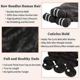 BIAGT 16A raw body wave bundle 22-inch weft detail highlights durability