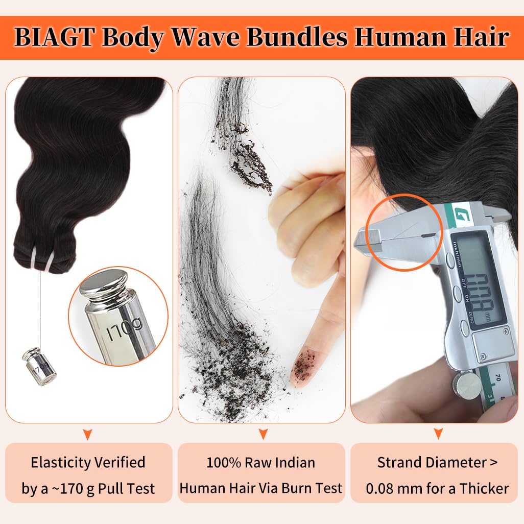 BIAGT 16A raw body wave natural color virgin hair ready for dye