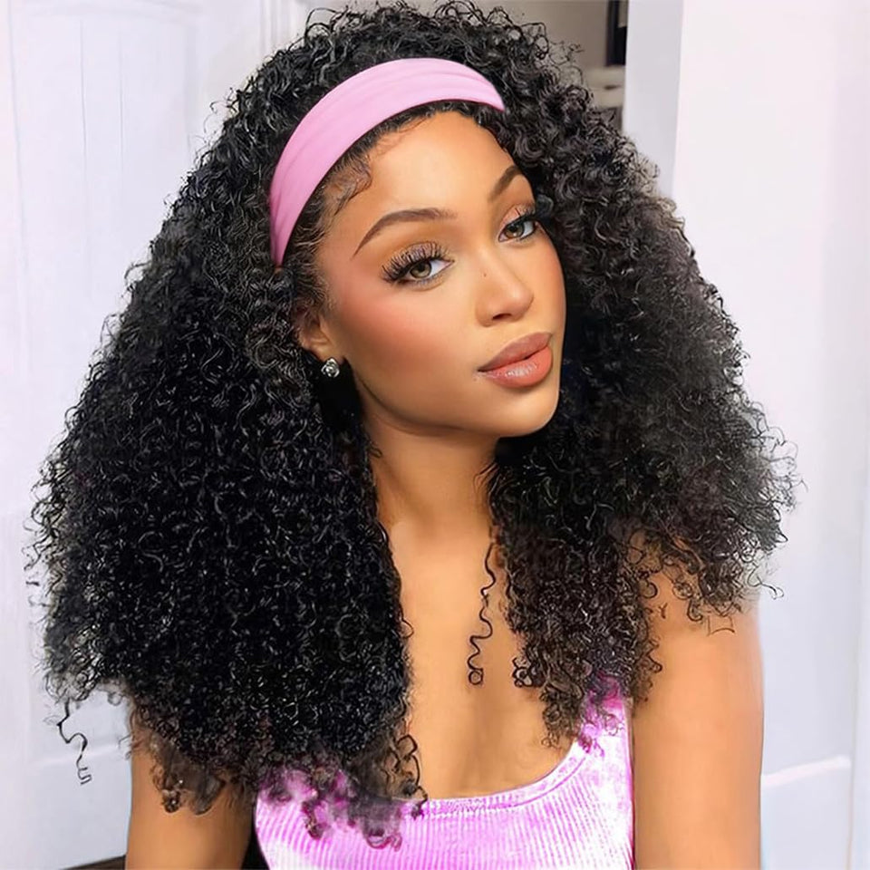 BIAGT headband wig curly deep wave 22 inch for voluminous everyday style