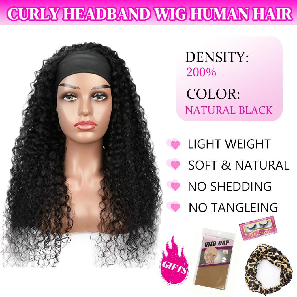 BIAGT headband wig natural hairline for seamless looks