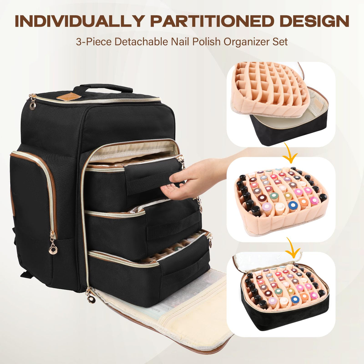 Back luggage strap on Bibiventa organizer secures to a suitcase
