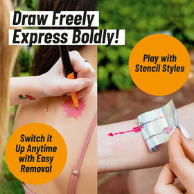 BIC BodyMark ink is water resistant after drying for longer-lasting designs.
