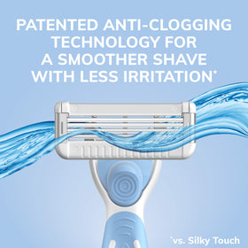 Detail of anti-clogging blade technology reducing rinsing time.